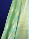 Banarasee Stitched Organza Lehenga & Blouse Fabric With Semi Silk Dupatta-Pink & Green
