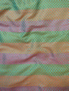 Banarasee Handwoven Semi Silk Saree With Multicolor Floral Jaal-Blue