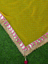 Chiffon Leheriya Gotapatti Dupatta-Yellow