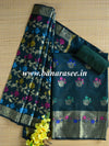 Banarasee Chanderi Cotton Salwar Kameez Fabric With Dupatta Buta Design-Deep Green