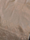 Banarasee Handloom Pure Chiniya Silk Saree With Zari Work-Ivory White
