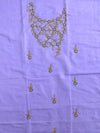 Handwoven Linen Salwar Kameez & Dupatta With Hand-Embroidered Pearl Work-Lavender