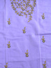Handwoven Linen Salwar Kameez & Dupatta With Hand-Embroidered Pearl Work-Lavender