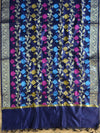 Banarasee Chanderi Cotton Salwar Kameez Fabric With Dupatta Buta Design-Blue