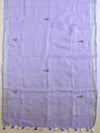Handwoven Linen Salwar Kameez & Dupatta With Hand-Embroidered Pearl Work-Lavender