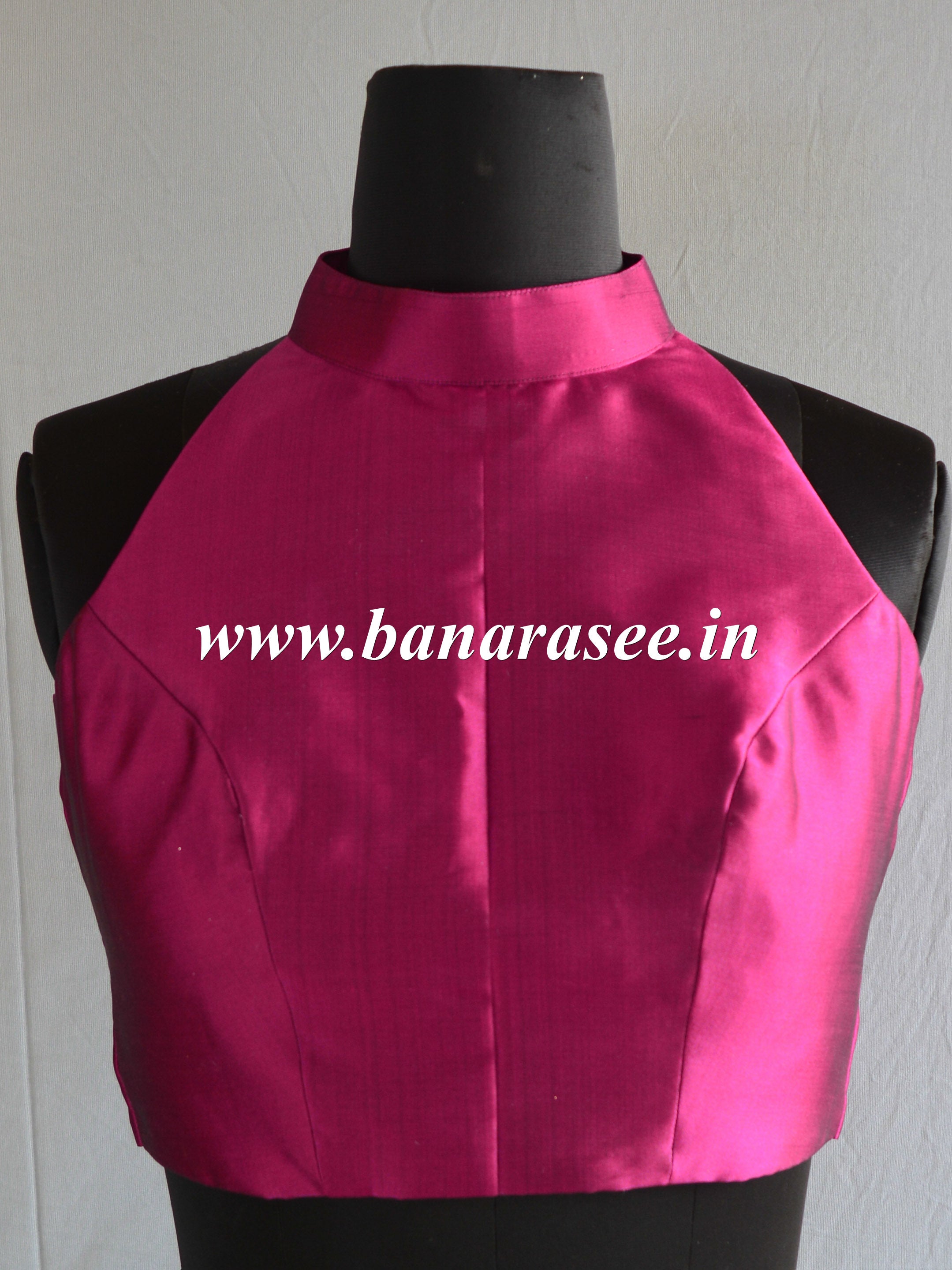 Banarasee Semi Silk Blouse-Magenta