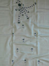 Handwoven Linen Salwar Kameez & Dupatta With Hand-Embroidered Pearl Work-Green