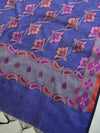 Banarasee Cotton Silk Resham Buti Salwar Kameez Fabric With Contrast Dupatta-Green & Blue