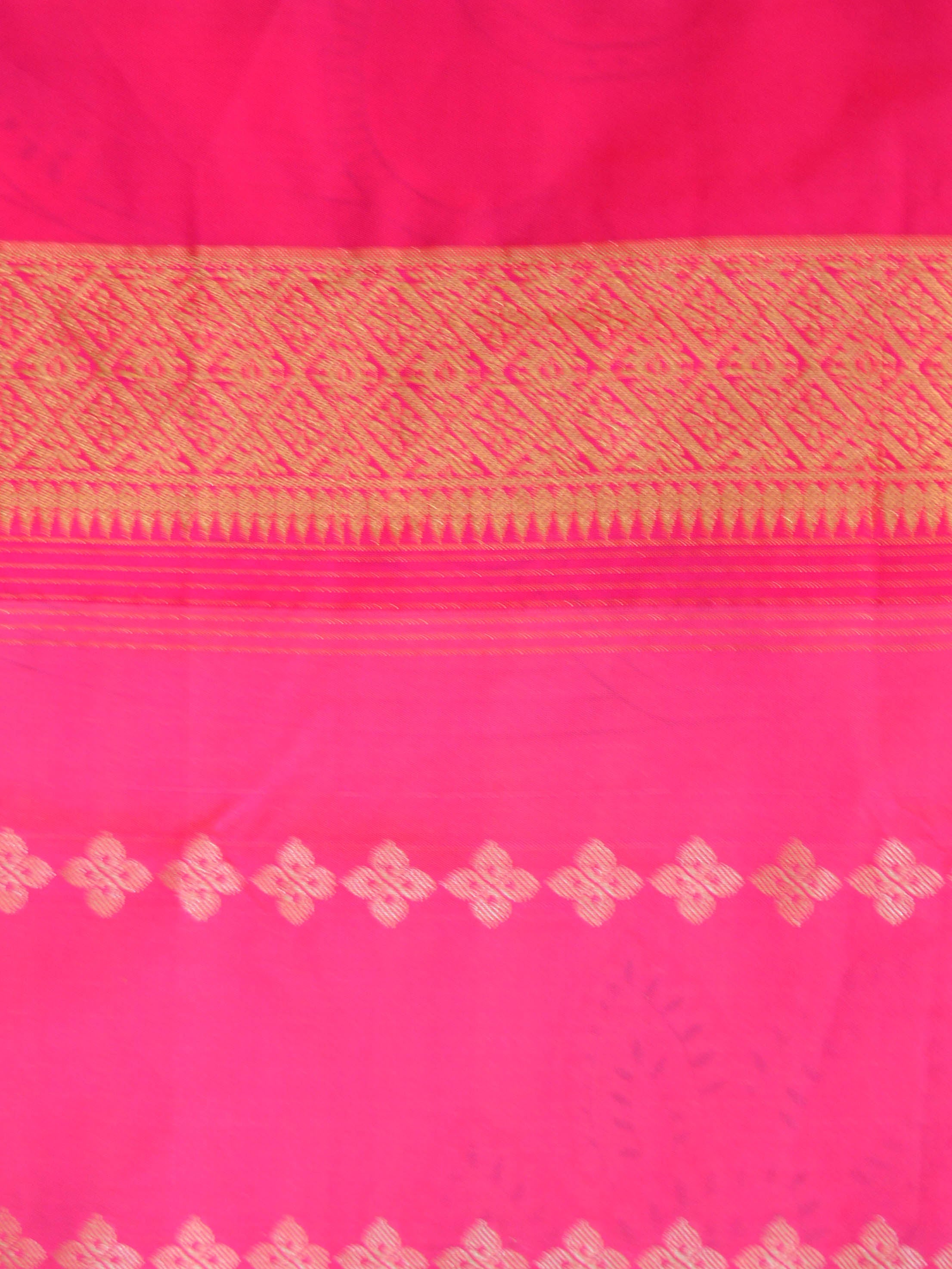 Banarasee Handloom Cotton Mix Saree With Satin Border & Tissue Pallu-Yellow
