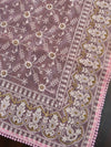 Banarasee Handwoven Organza Silk Resham Floral Embroidery Saree-Pink