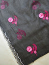Banarase Kota Doria Heavy Hand-Embroidered Salwar Kameez Dupatta Set-Black