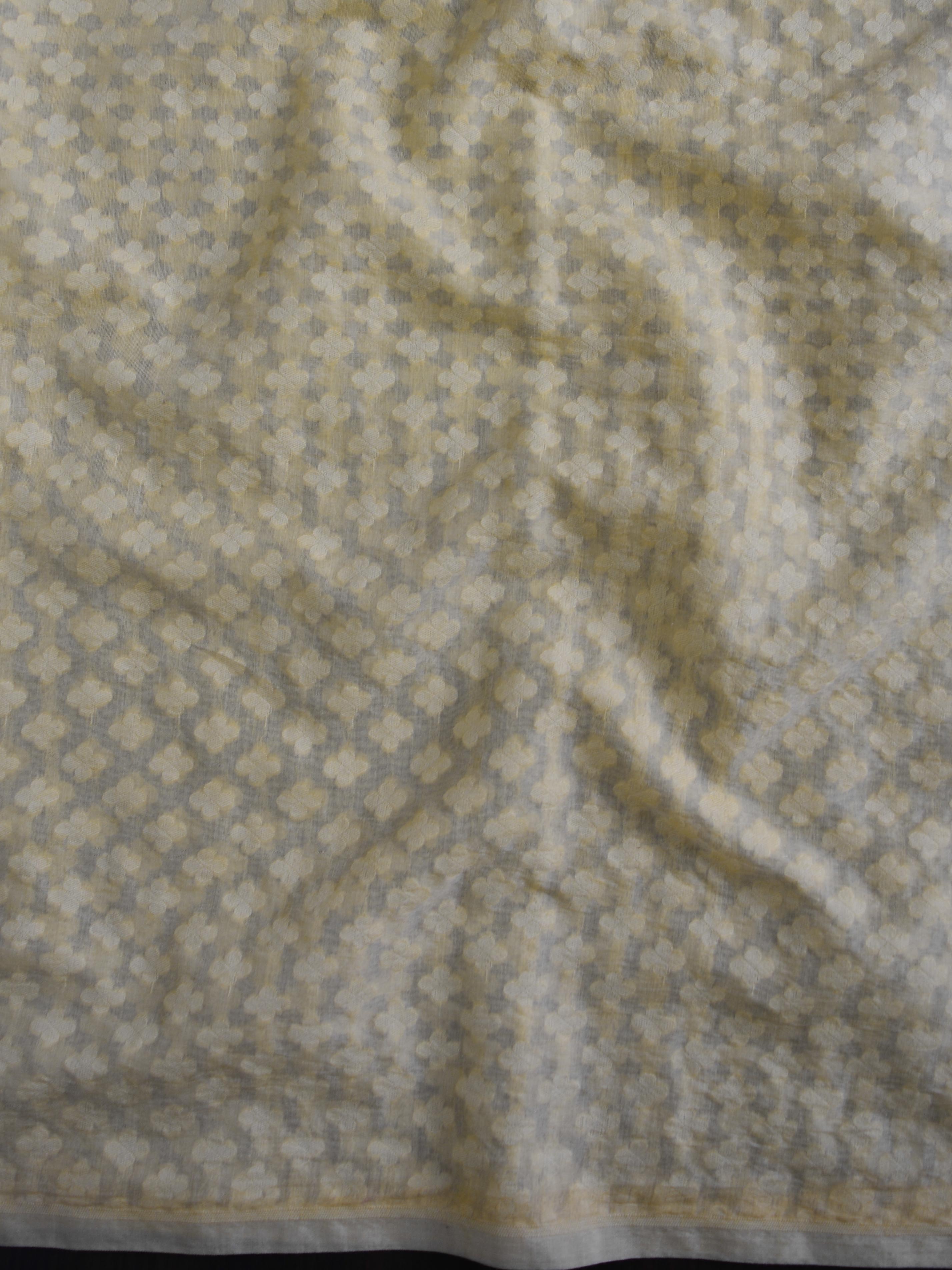 Banarasee Cotton Silk Resham Buti Salwar Kameez Fabric With Ombre Dyed Dupatta-Pink & Yellow