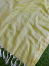 Banarasee Brocade Salwar Kameez Fabric With Cotton Silk Dupatta-Beige & Yellow