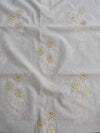 Banarasee Hand-Embroidery Chanderi Cotton Salwar Kameez Fabric With Hand-painted Dupatta-White