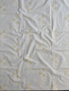 Banarasee Hand-Embroidery Chanderi Cotton Salwar Kameez Fabric With Hand-painted Dupatta-White