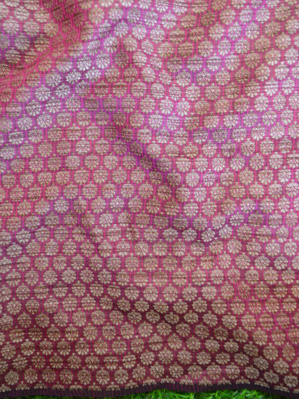 Banarasee Cotton Silk Ghichha Work Saree-Maroon