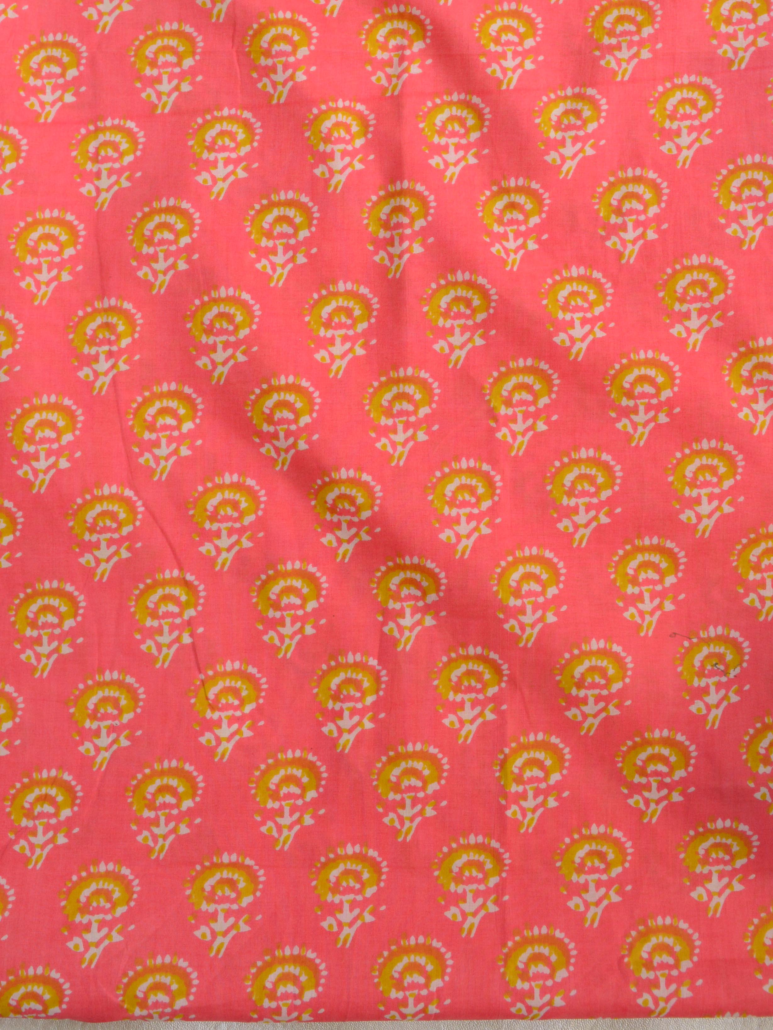 Handloom Mul Cotton Kameez & Bottom Set-Pink