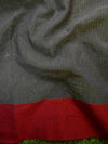 Banarasee Cotton Silk Saree Resham Buti Design & Border-Black