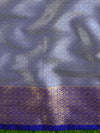 Banarasee Kora Muslin Saree With Tanchoi Design & Skirt Border-Gold & Violet