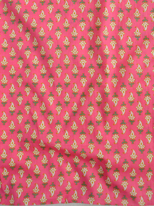 Handloom Mul Cotton Kameez & Bottom Set-Pink