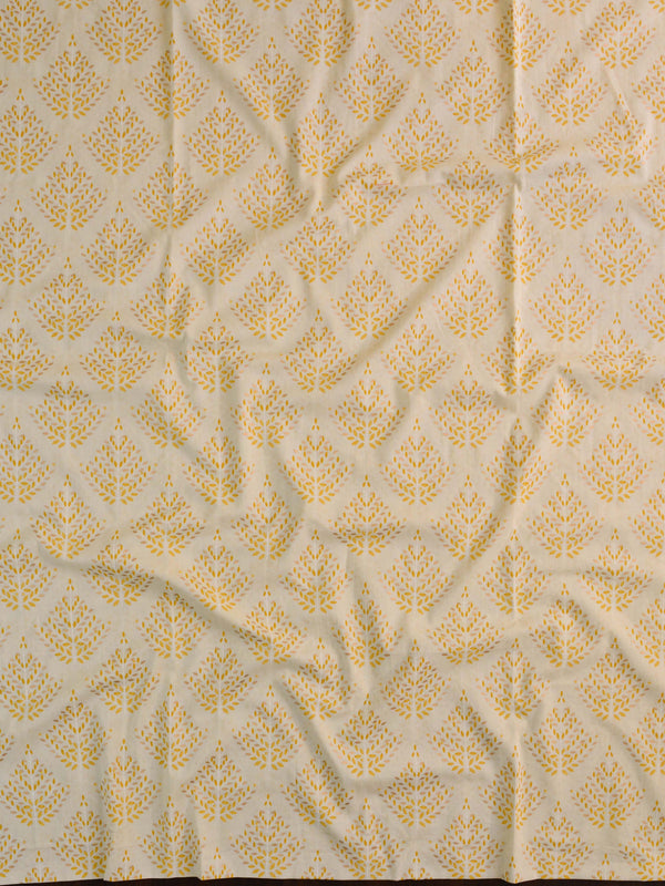 Handloom Mul Cotton Kameez & Bottom Set-Yellow