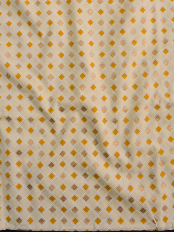Handloom Mul Cotton Kameez & Bottom Set-Yellow