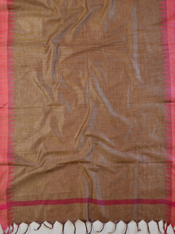 Handloom Khadi Cotton Salwar Kameez Dupatta Set-Pink & Brown