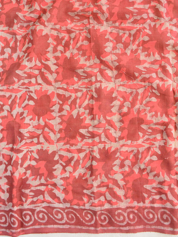 Handloom Linen Cotton Block Print Suit Set-Maroon