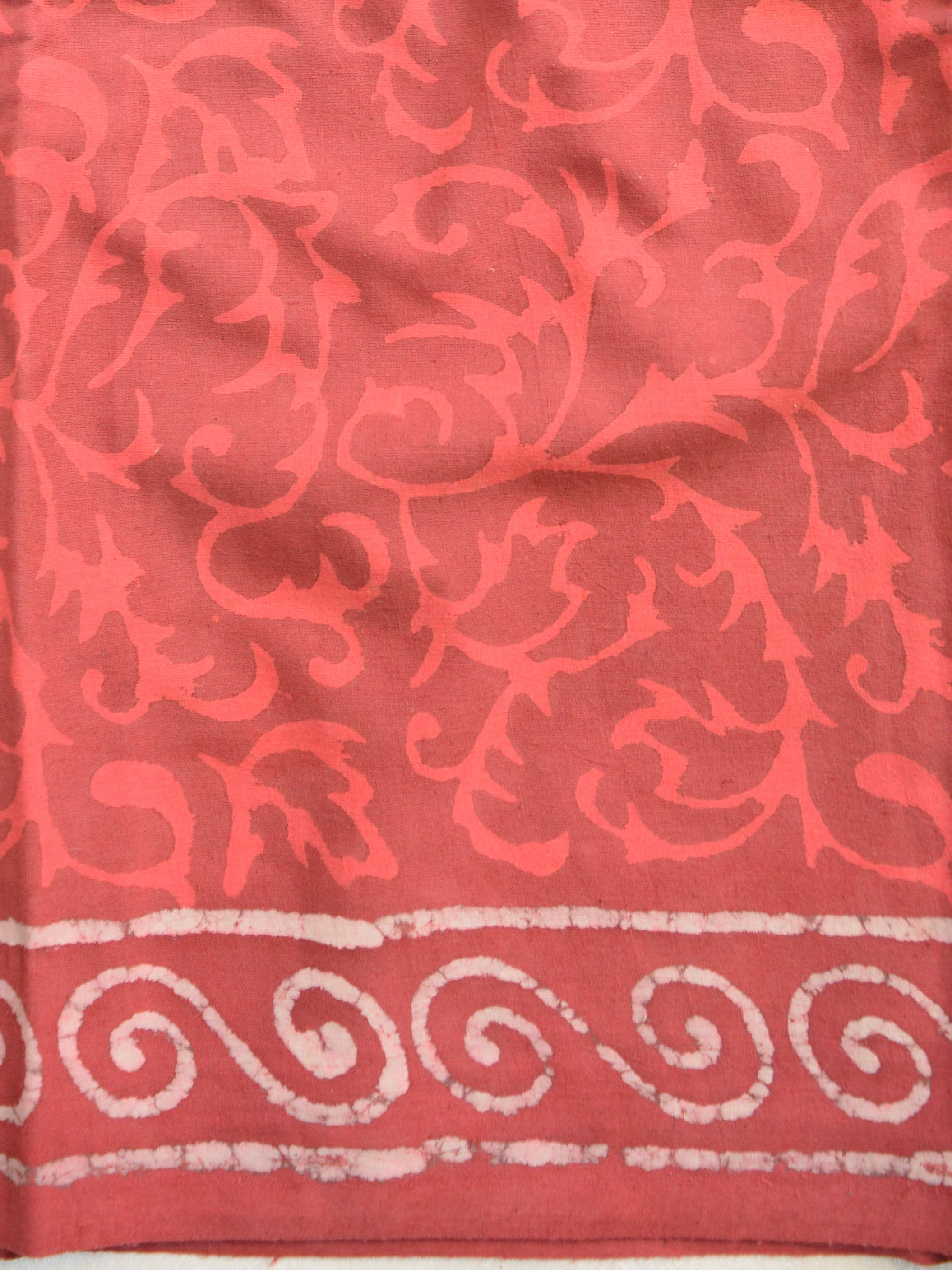 Handloom Linen Cotton Block Print Suit Set-Maroon