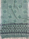 Handloom Linen Cotton Block Print Suit Set-Green