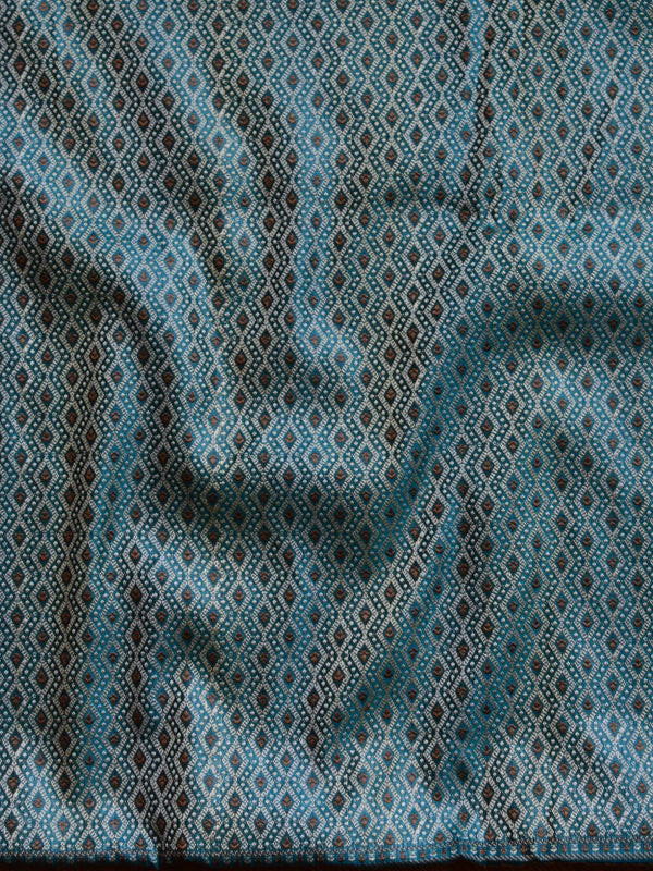 Banarasee Salwar Kameez Cotton Silk Resham Buti Woven Fabric-Rama Green