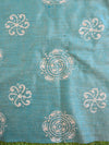 Pure Handloom Khadi Cotton Hand-Dyed Batik Pattern Salwar Kameez Dupatta Set-Blue & Grey