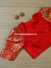 Banarasee Pure Silk Brocade Fabric Blouse-Red