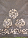 Pure Handloom Khadi Cotton Hand-Dyed Batik Pattern Salwar Kameez Dupatta Set-Blue & Grey