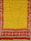 Banarasee Handloom Pure Chiffon Silk Salwar Kameez Set-Red & Yellow