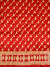 Banarasee Handloom Pure Chiffon Silk Salwar Kameez Set-Red & Yellow
