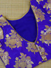Banarasee Pure Silk Brocade Fabric Blouse-Purple(Dual Tone)