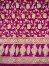 Banarasee Handloom Pure Chiffon Silk Salwar Kameez Set-Yellow & Violet