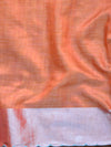 Banarasee Cotton Silk Mix Banswada Sari With Hand-Embroidery Work-Peach