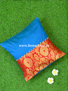 Banarasee Brocade Silk Cushion Cover-Red & Blue