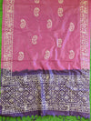 Pure Handloom Khadi Cotton Hand-Dyed Batik Pattern Salwar Kameez Dupatta Set-Pink & Purple