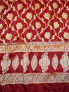Banarasee Handloom Pure Chiffon Silk Salwar Kameez Set-Green & Maroon