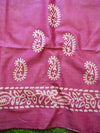 Pure Handloom Khadi Cotton Hand-Dyed Batik Pattern Salwar Kameez Dupatta Set-Pink & Purple