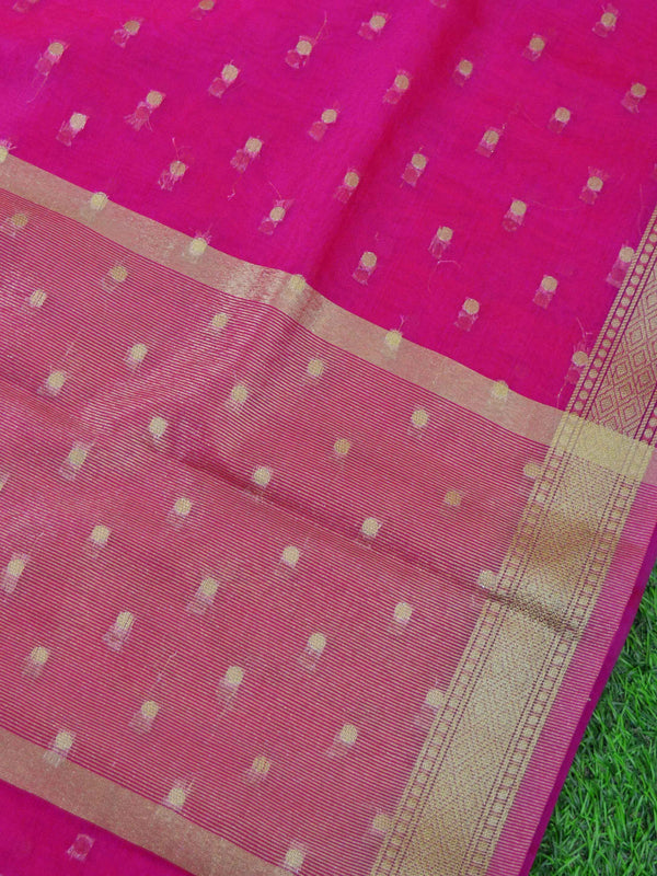 Banarasee Organza Mix Saree With Zari Buta & Floral Border Design Saree-Pink