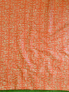 Pure Handloom Khadi Cotton Hand-Dyed Batik Pattern Salwar Kameez Dupatta Set-Orange & Blue