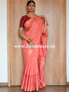 Bhagalpur Cotton Silk Hand-Block Printed Saree-Peach