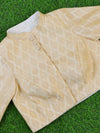 Banarasee Pure Silk Brocade Fabric Blouse-Ivory White