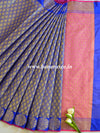 Banarasee Kora Muslin Saree With Zari Weaving Design-Blue