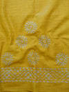 Pure Handloom Khadi Cotton Hand-Dyed Batik Pattern Salwar Kameez Dupatta Set-Purple & Yellow