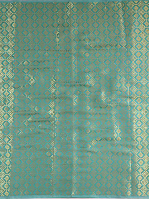 Banarasee Art Silk  Salwar Kameez Fabric With Dupatta-Sea Green